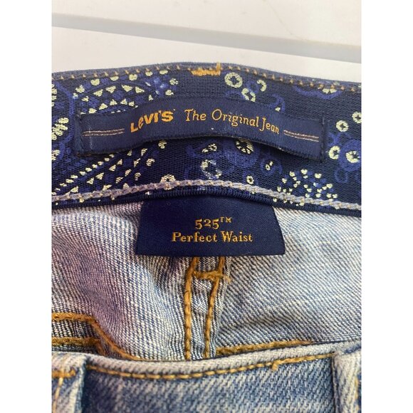 Levi's "The Original Jean" 525 Perfect Waist Women's Size 12 Cuffed Hem Jeans - Picture 5 of 14